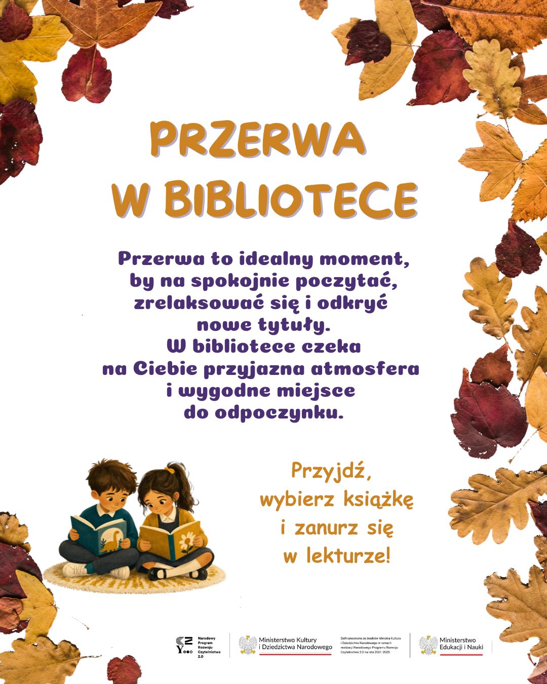 przerwa w&nbsp;bibliotece